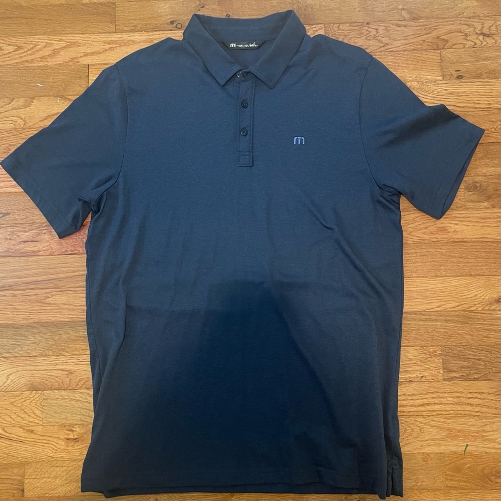 Travis Mathew Blue Polo Shirt Classic Design